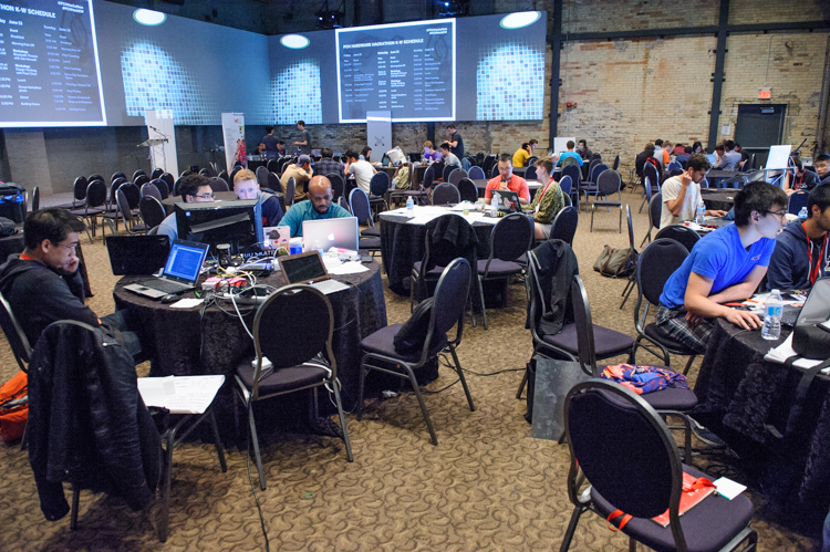Tannery Event Centre filled with hackers working