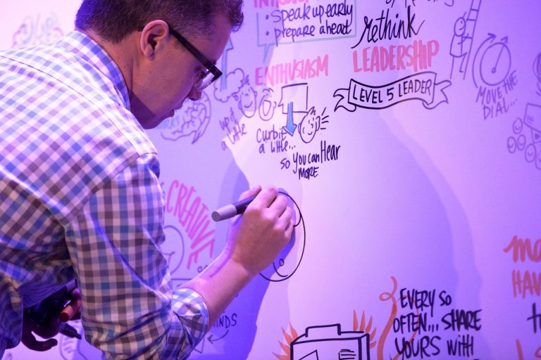 Sam Bradd illustrating at TLC 2015